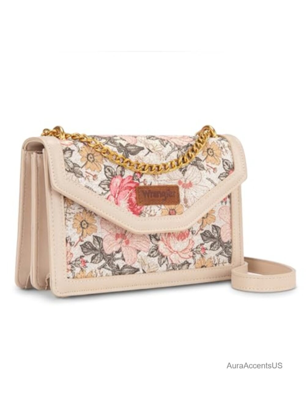 Wrangler Floral Tooled Crossbody Bag Chain Strap Shoulder Purse